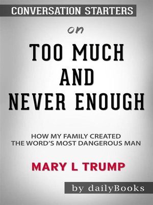 cover image of Too Much and Never Enough--How My Family Created the World's Most Dangerous Man by Mary L. Trump--Conversation Starters